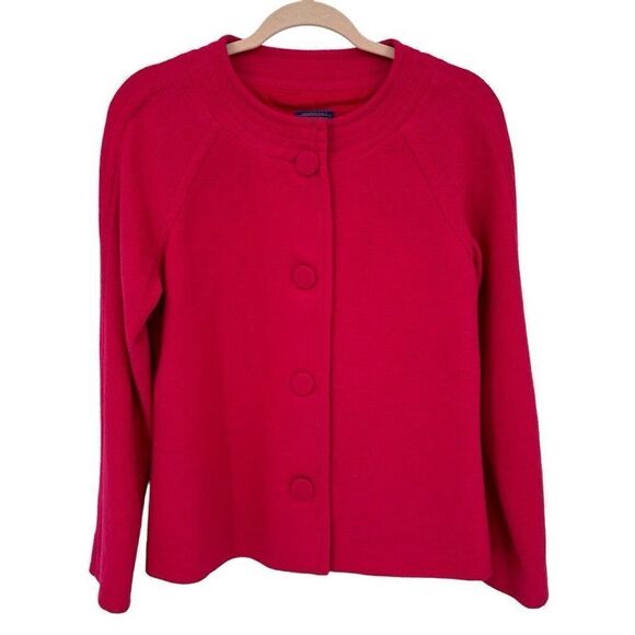 Pendleton 100% Wool Pea Coat Dark Pink Medium - Picture 1 of 7